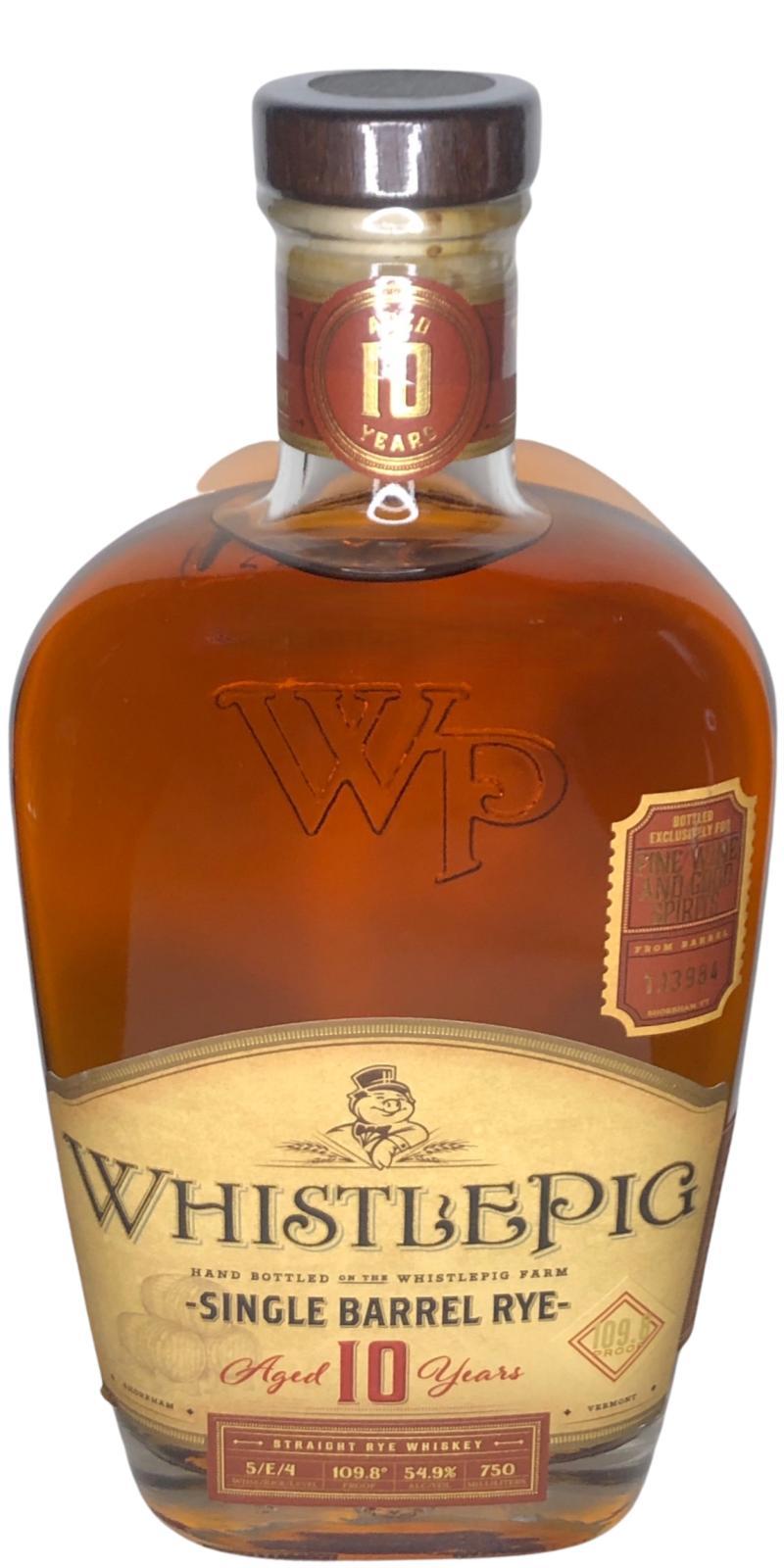 WhistlePig 10-year-old  Single Barrel