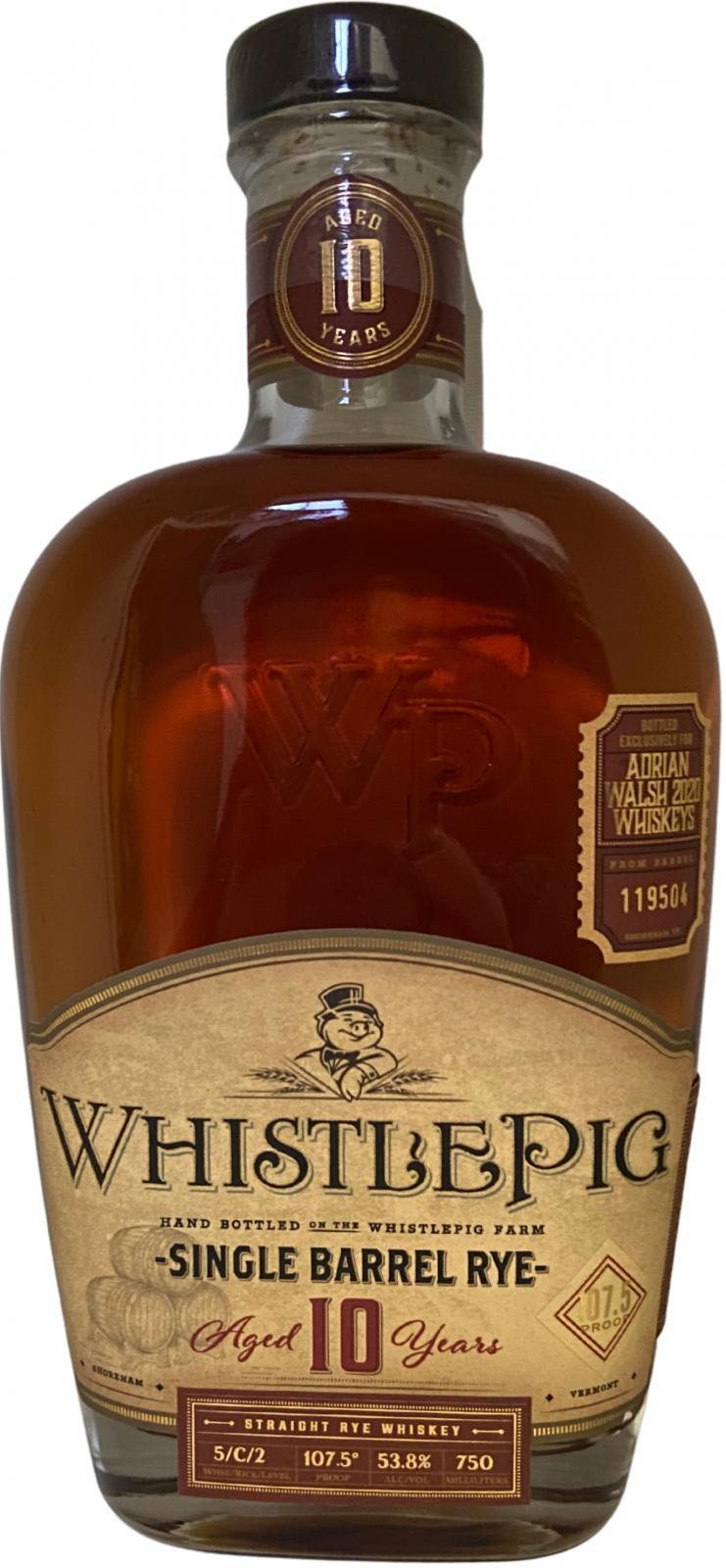 WhistlePig 10-year-old  Single Barrel