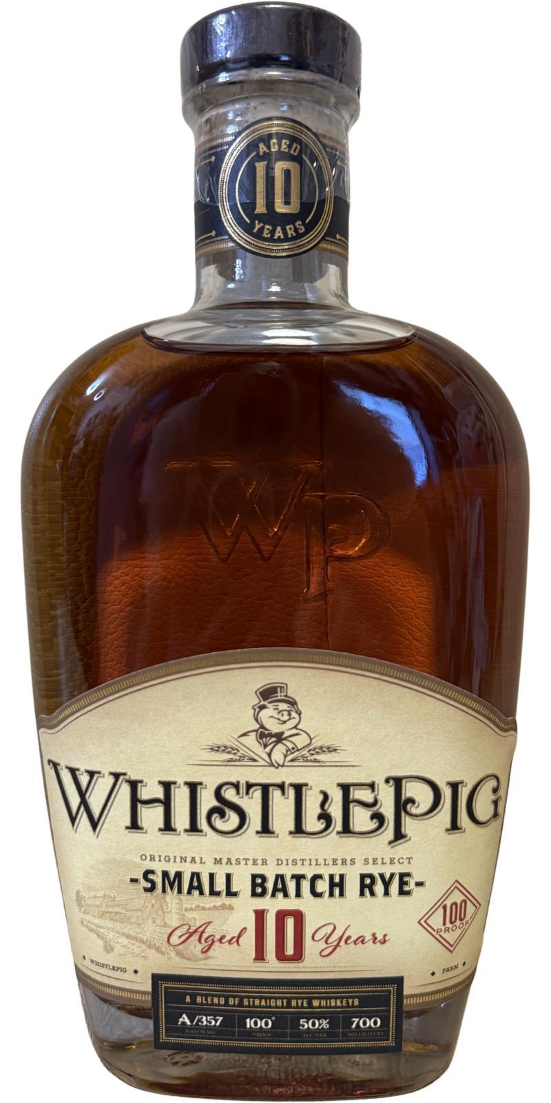 WhistlePig 10-year-old  Small batch Rye