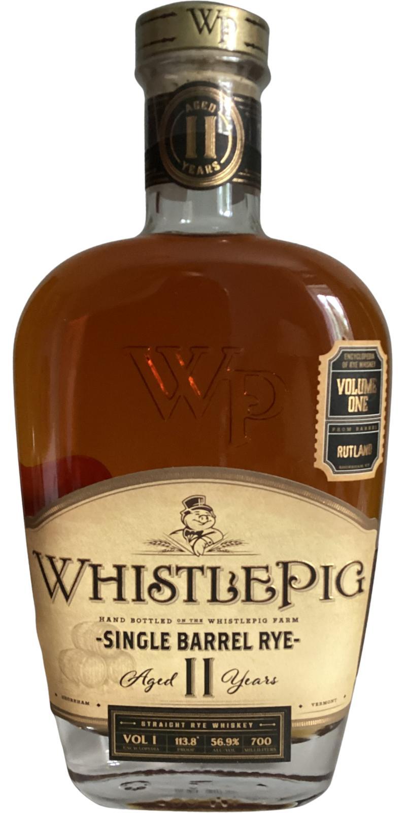 WhistlePig 11-year-old  Single Barrel Rye