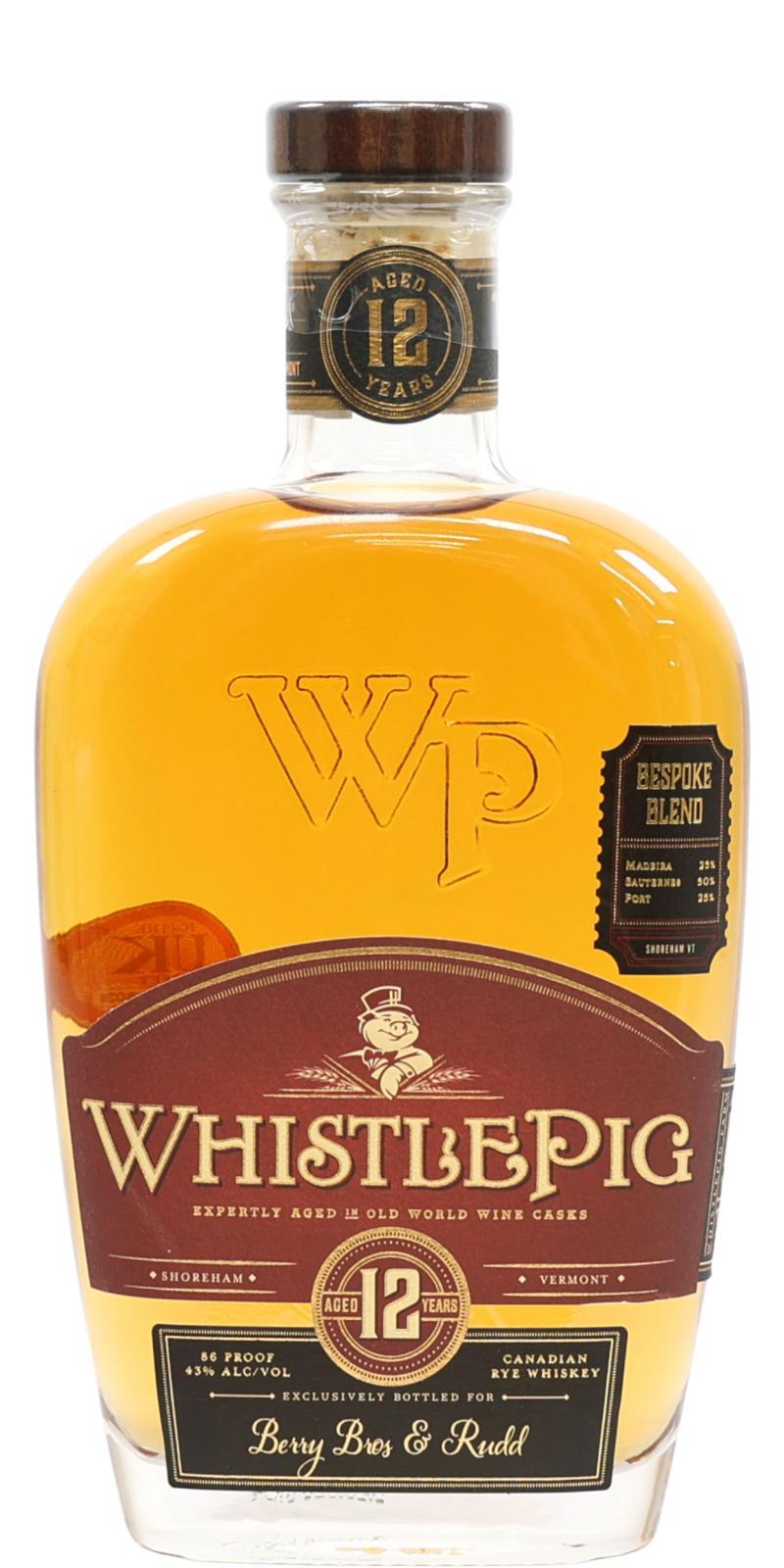WhistlePig 12-year-old  Bespoke Blend "Berry Bros & Rudd"