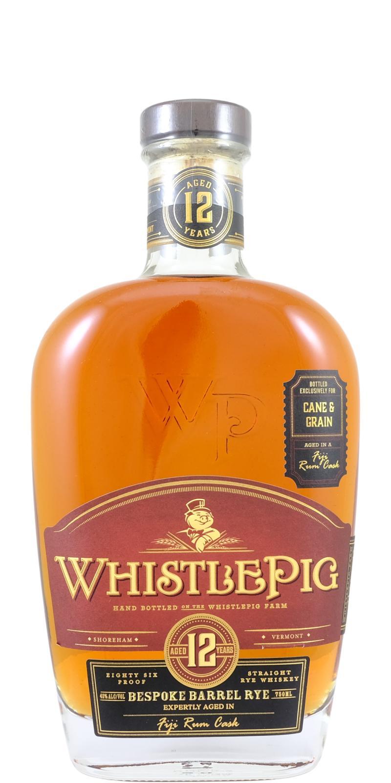WhistlePig 12-year-old  Bespoke Barrel Rye
