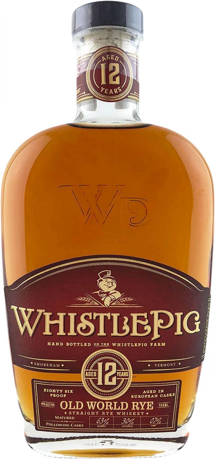 WhistlePig 12-year-old  Old World Rye