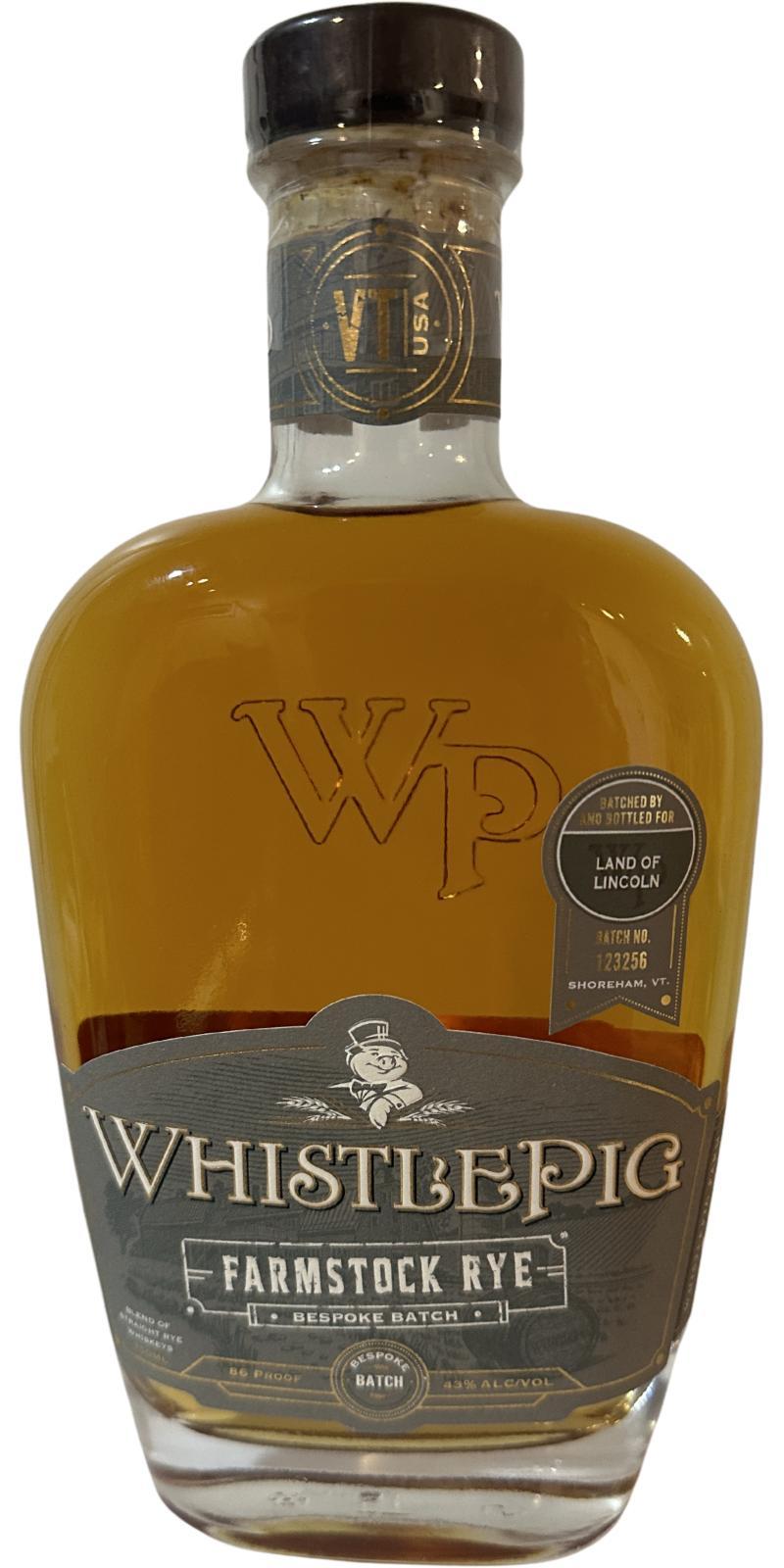 WhistlePig Farmstock Rye  Bespoke Batch