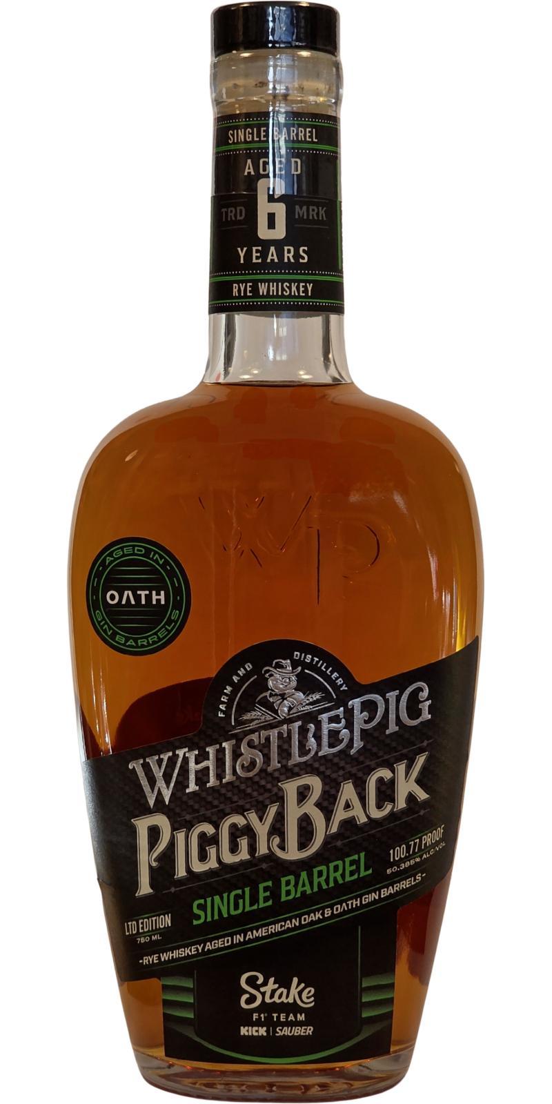 WhistlePig PiggyBack  Single Barrel