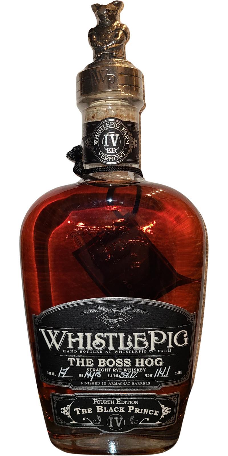 WhistlePig The Boss Hog  4th Edition - The Black Prince