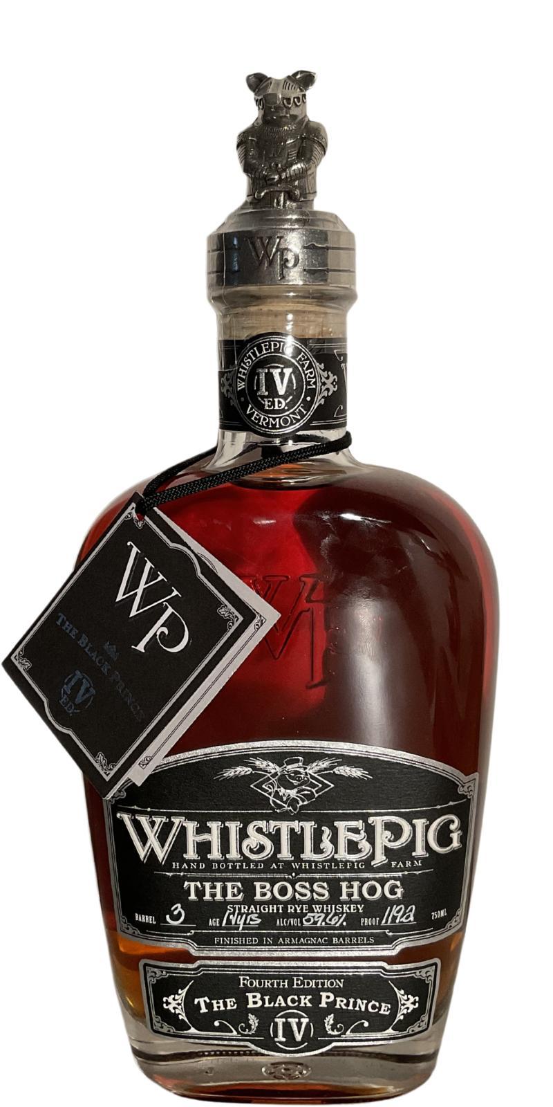 WhistlePig The Boss Hog - 4th Edition  The Black Prince