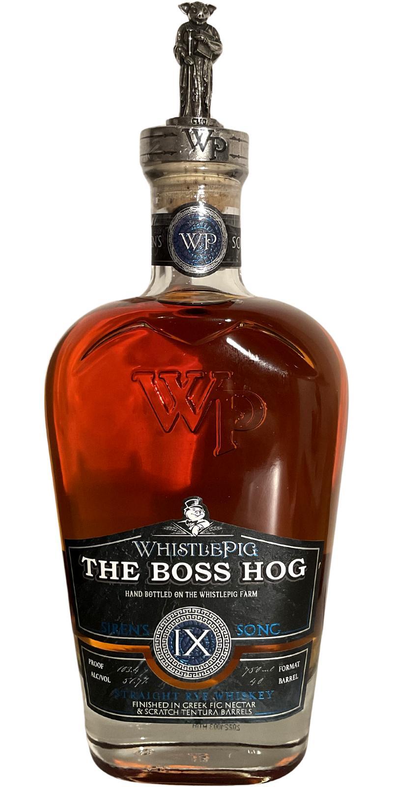 WhistlePig The Boss Hog - 9th Edition  Siren's song