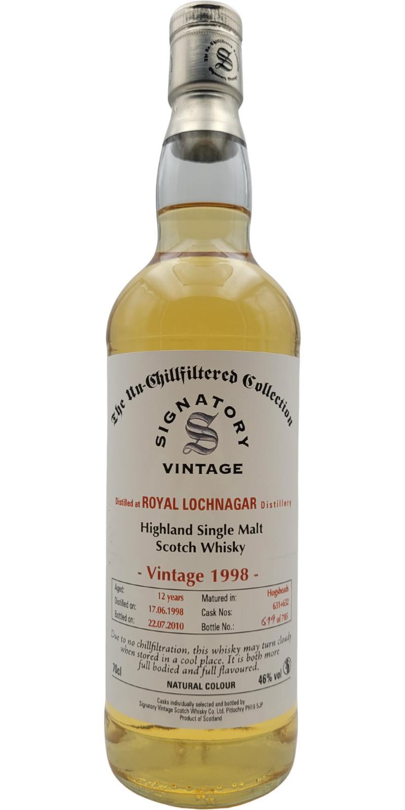 Royal Lochnagar 1998 SV  The Un-Chillfiltered Collection