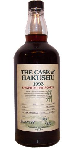 Hakushu 1993  The Cask of Hakushu