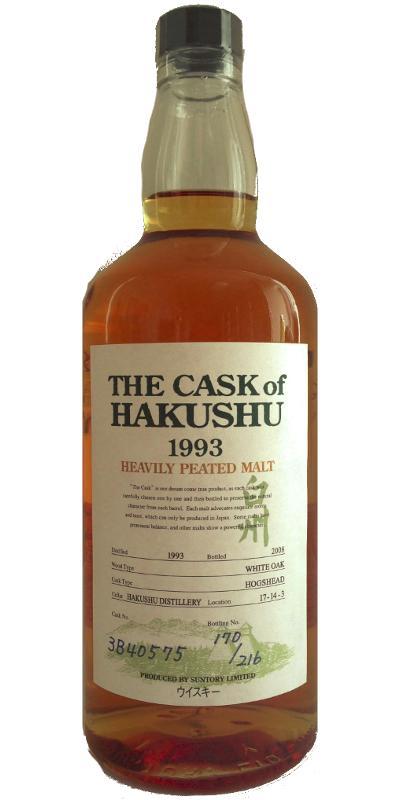 Hakushu 1993  The Cask of Hakushu Heavily Peated