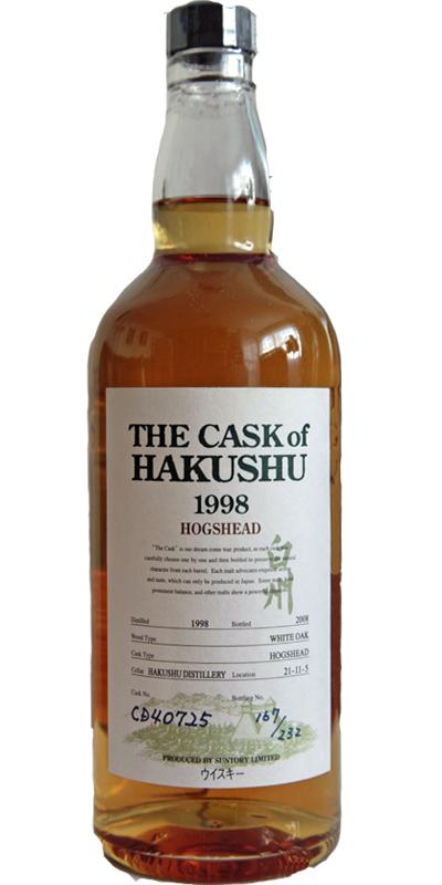 Hakushu 1998  The Cask of Hakushu