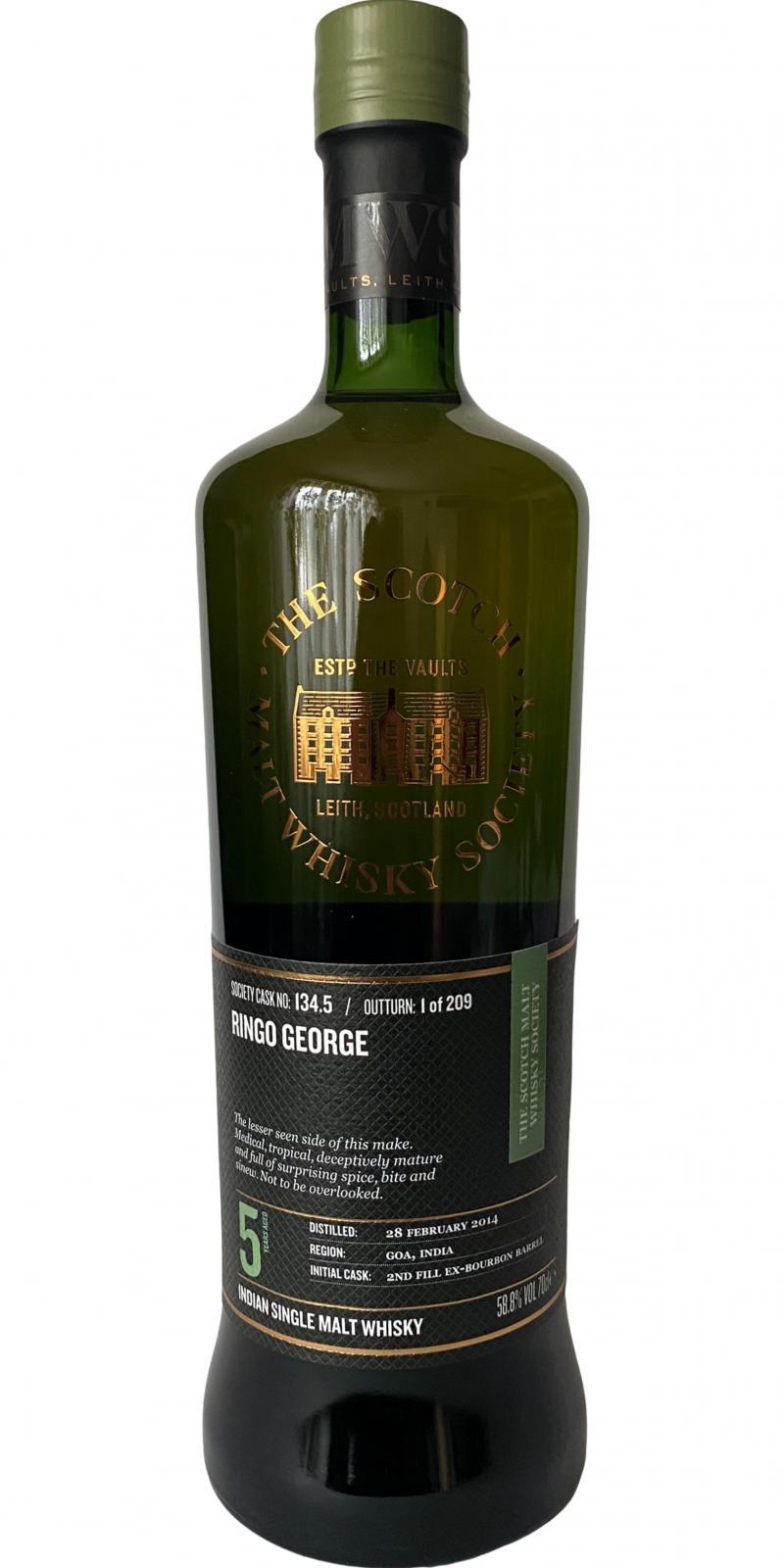 Paul John 2014 SMWS 134.5  Ringo George