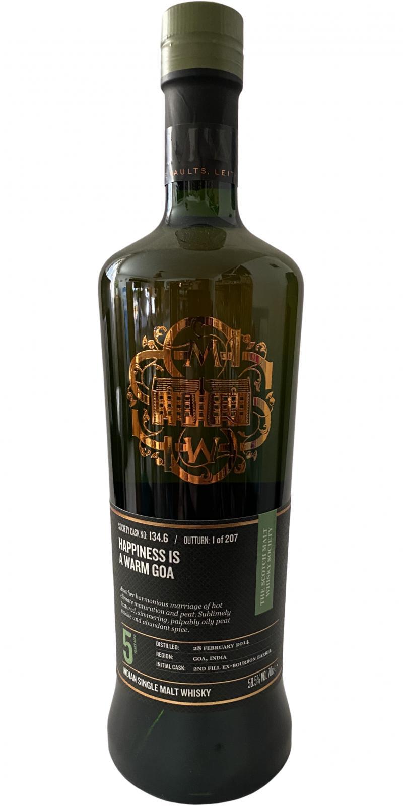 Paul John 2014 SMWS 134.6  Happiness is a warm Goa
