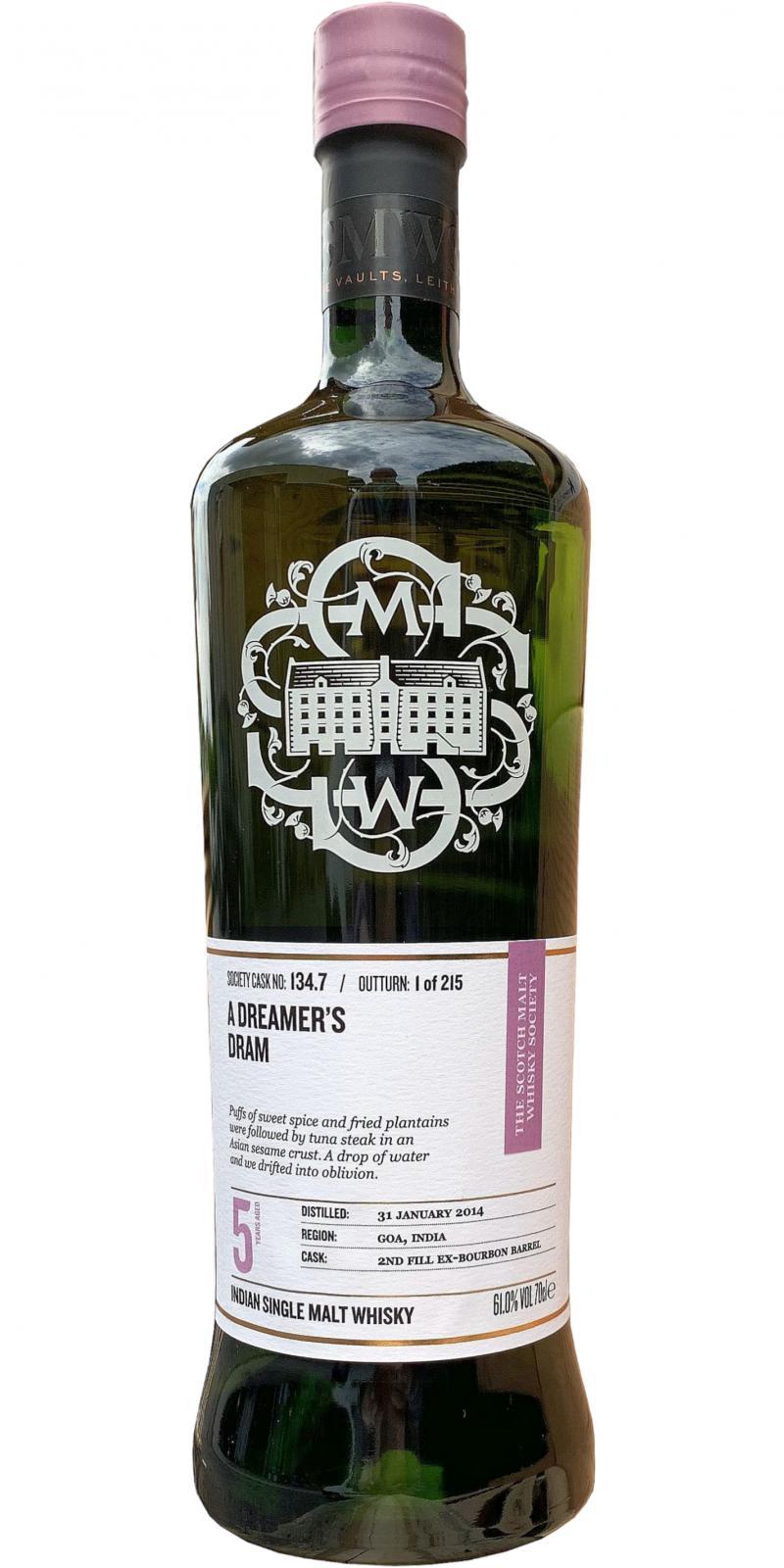 Paul John 2014 SMWS 134.7  A dreamer's dram
