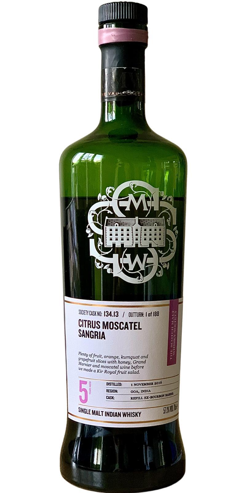 Paul John 2016 SMWS 134.13  Citrus moscatel sangria