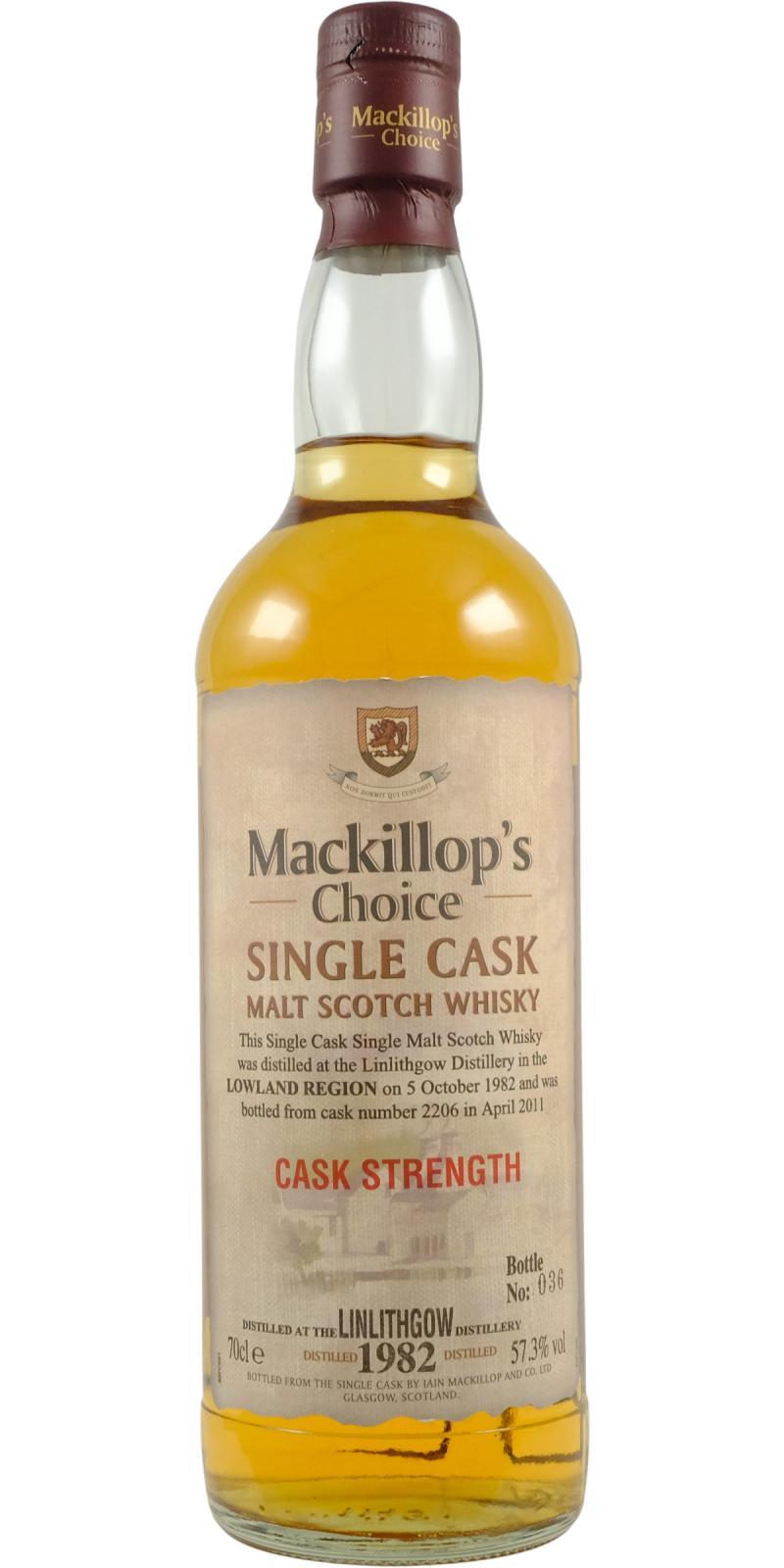 Linlithgow 1982 McC  Single Cask - Cask Strength