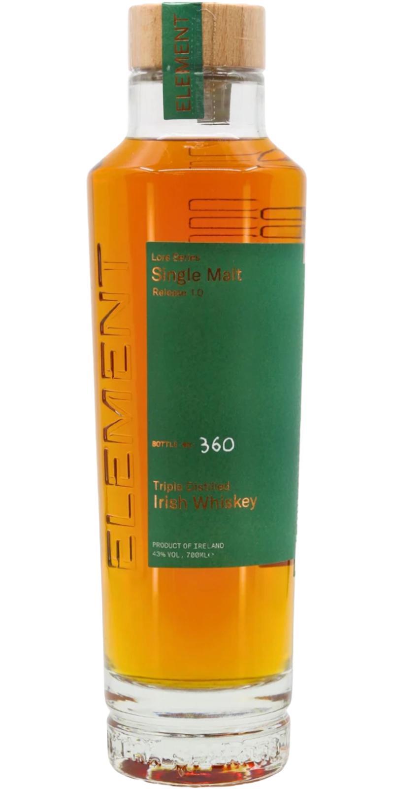 Element Lore Single Malt R/1.0  Triple Distilled - Irish Single Malt Whiskey
