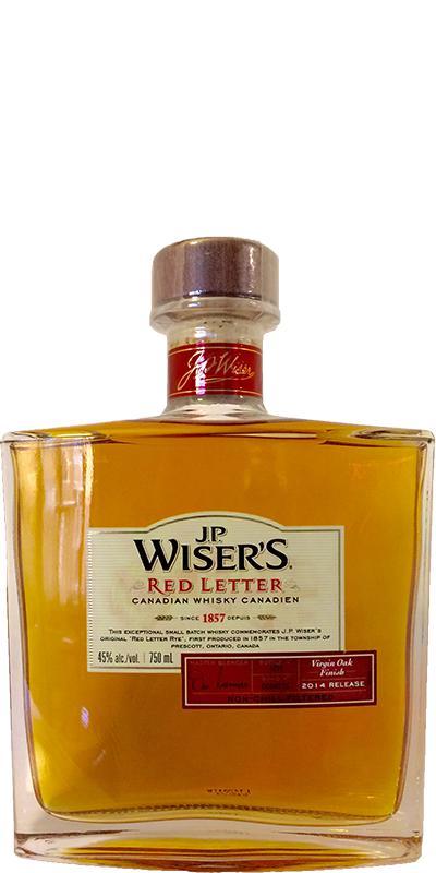 J.P. Wiser's Red Letter  2014 Release