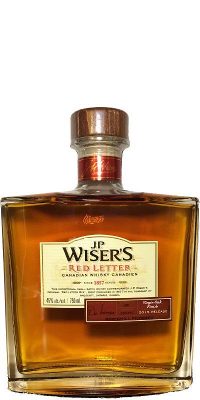J.P. Wiser's Red Letter  2015 Release