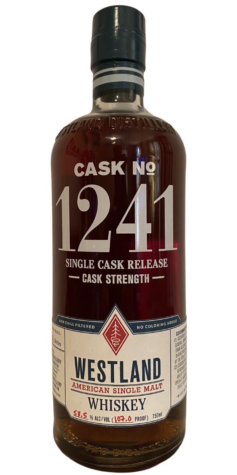 Westland Cask No. 1241  Single Cask Release