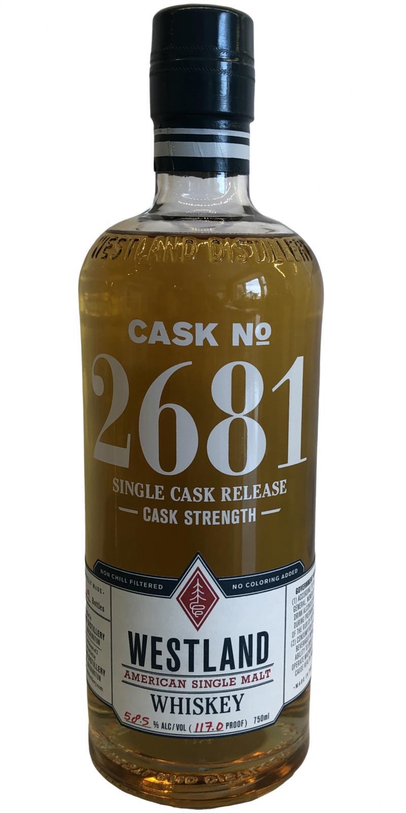 Westland Cask No. 2681 - Golden Promise  Single Cask Release