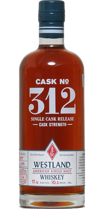 Westland Cask No. 312  Single Cask Release