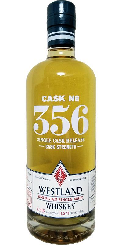 Westland Cask No. 356  Single Cask Release