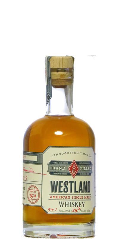 Westland Cask No. 395  Single Cask Reserve Hand Filled