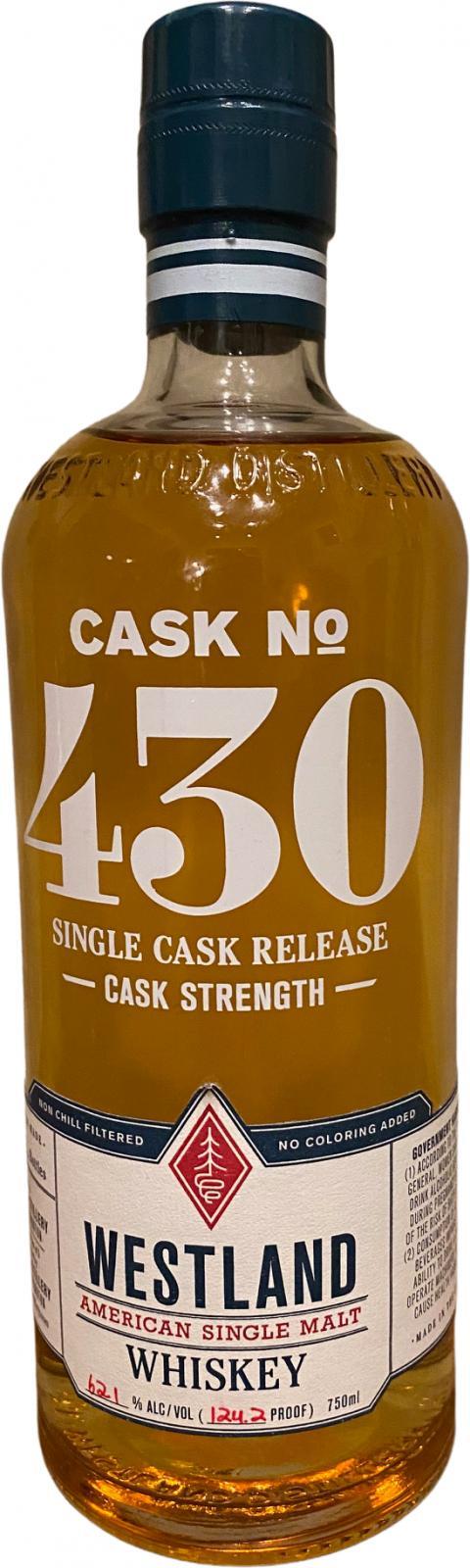 Westland Cask No. 430  Single Cask Release