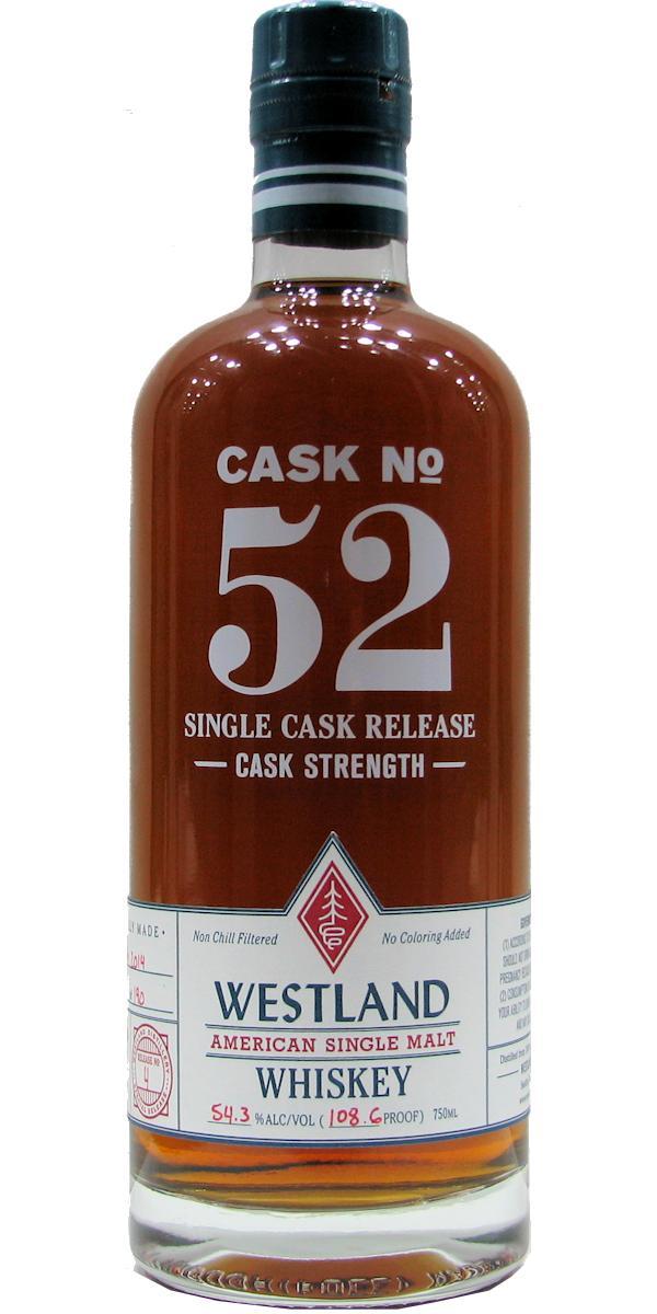 Westland Cask No. 52  Single Cask Release