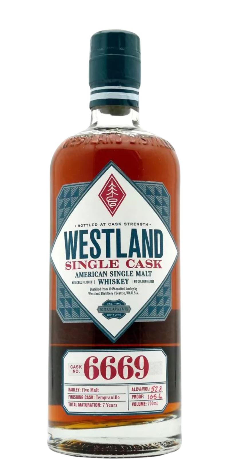 Westland Cask No. 6669  Single Cask Release