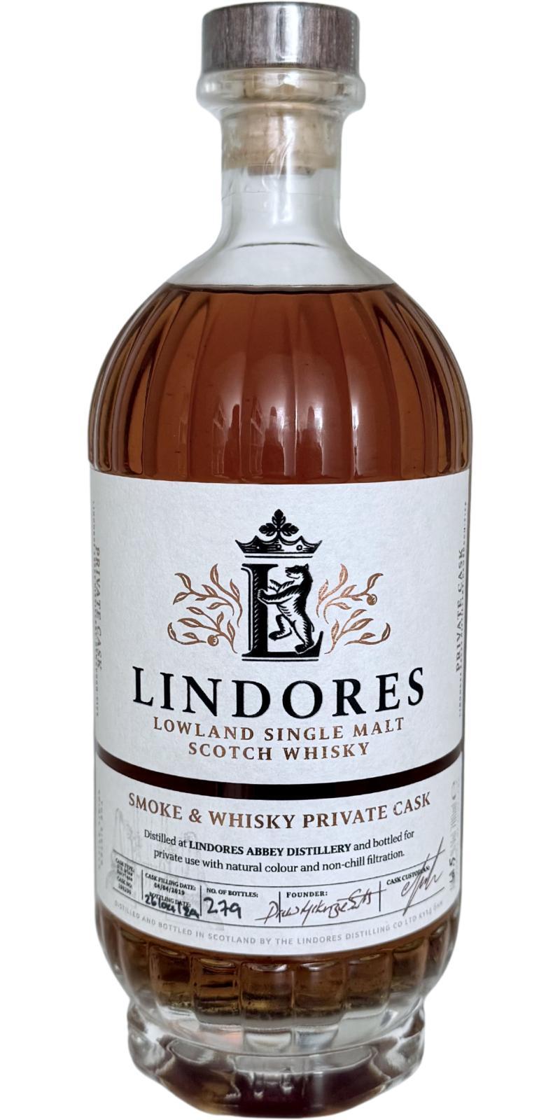 Lindores Abbey 2019  Smoke & Whisky Private Cask