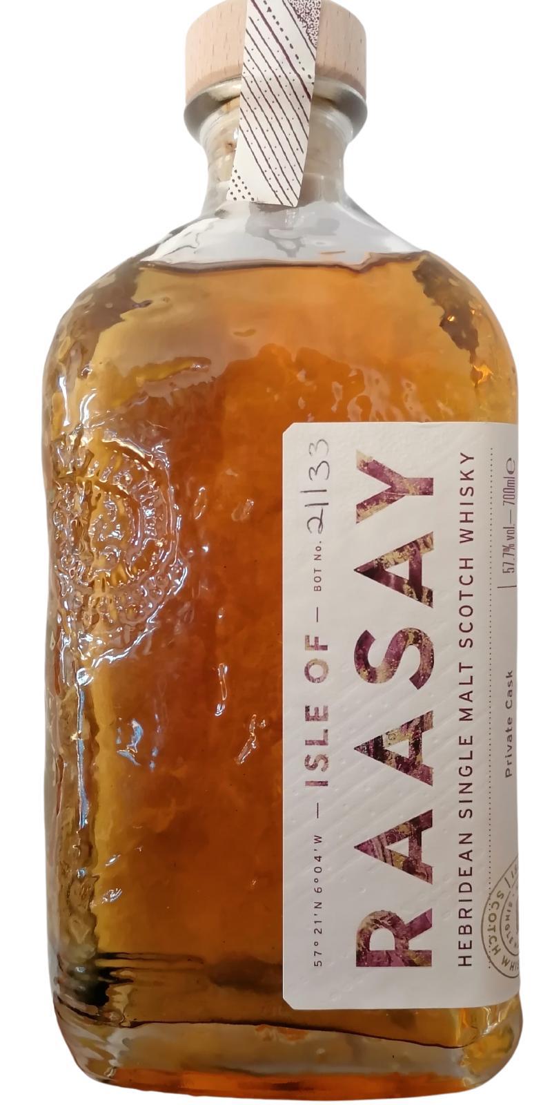 Raasay Unpeated Private Cask  Private Cask 30l