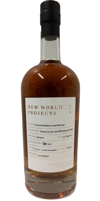 New World Projects First Distillery Last Release  Cask Strength
