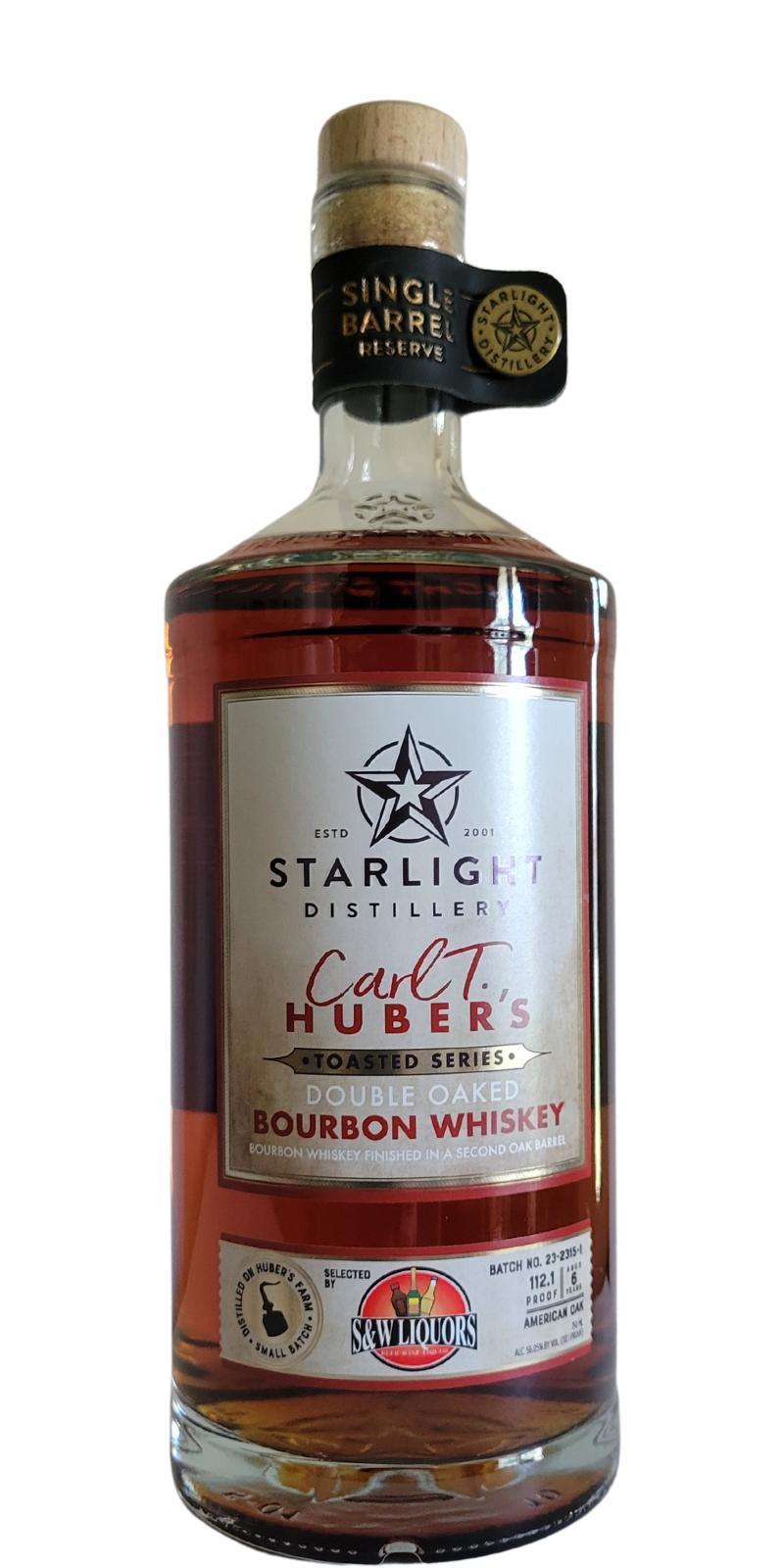 Starlight Distillery Carl T. Huber's Double Oaked Bourbon Whiskey  Toasted Series, Single Barrel Reserve