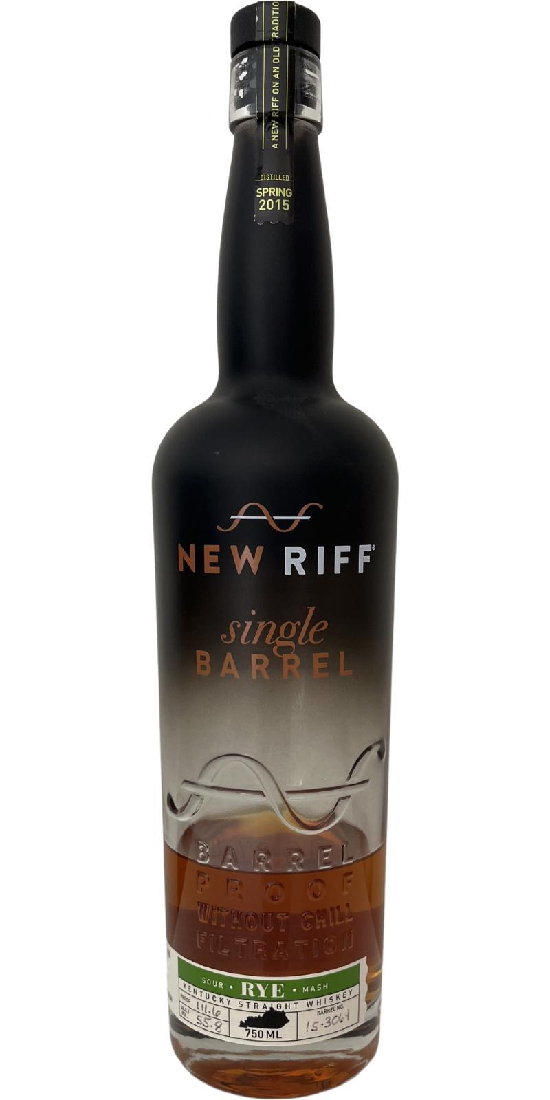 New Riff 2015  Single Barrel - Barrel Proof Rye