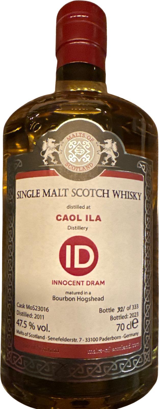 Caol Ila 2011 MoS ID-Dram