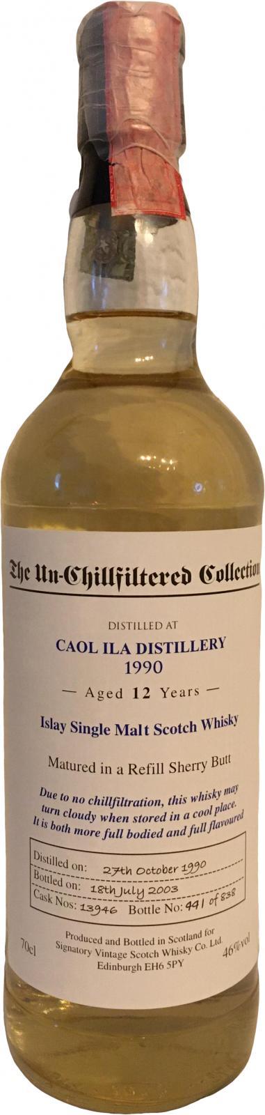 Caol Ila 1990 SV The Un-Chillfiltered Collection