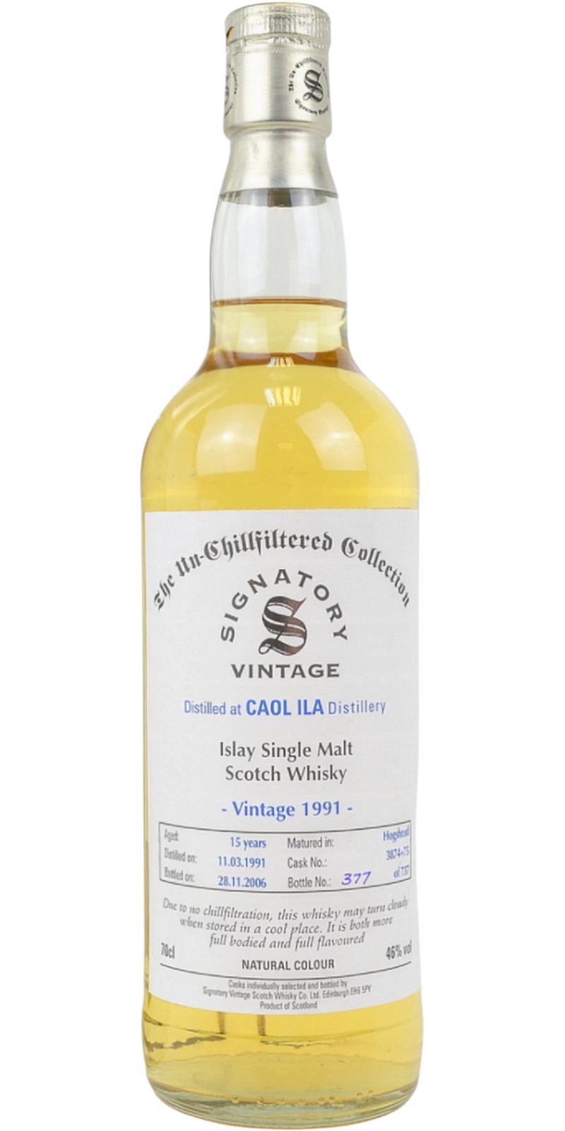 Caol Ila 1991 SV The Un-Chillfiltered Collection