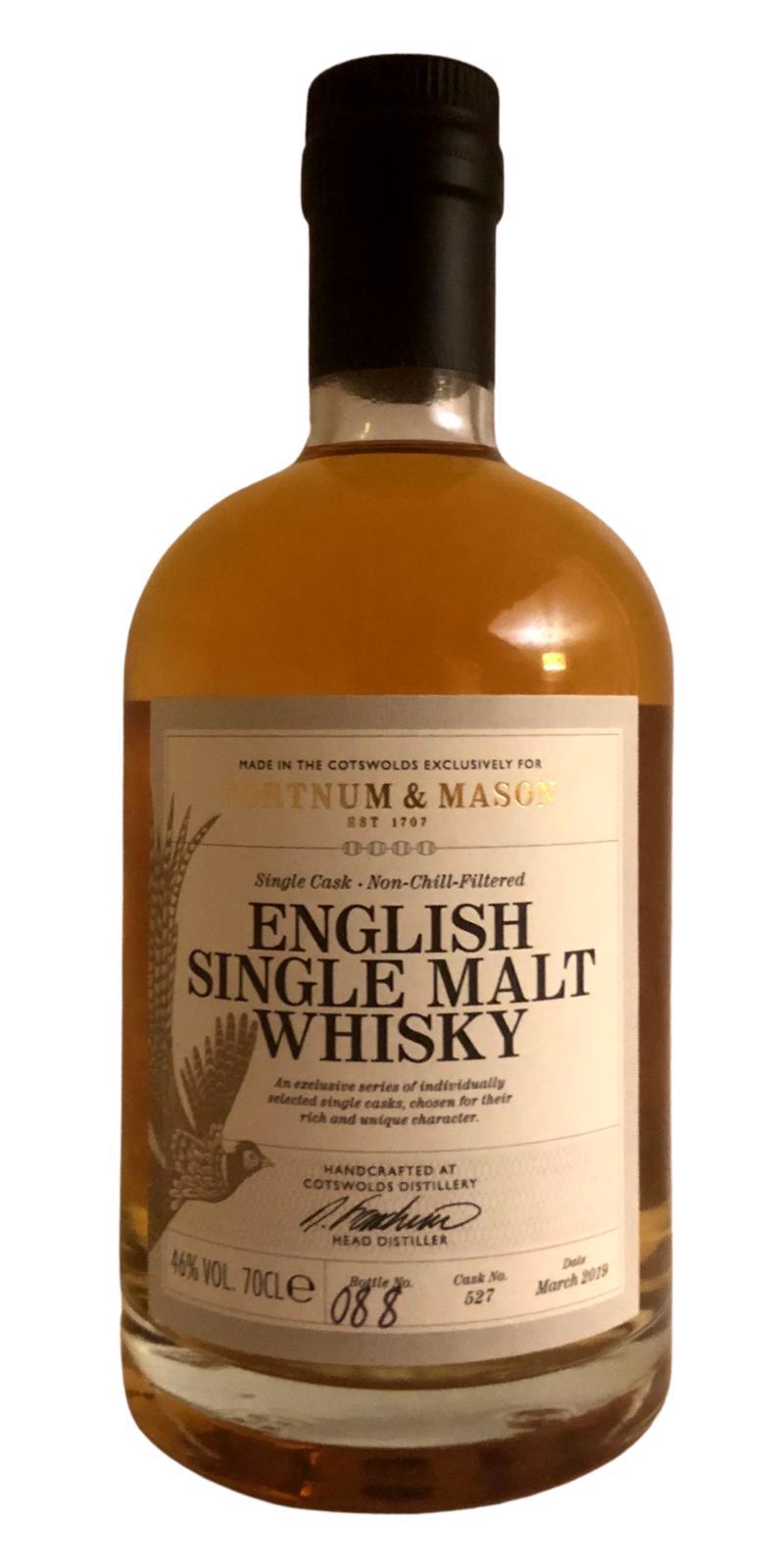 Fortnum & Mason English Single Malt Whisky   Single Cask