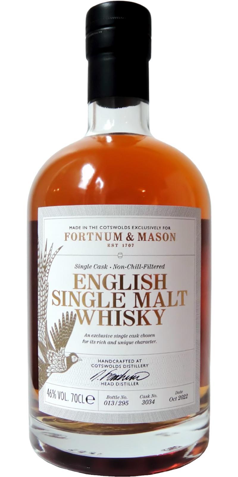Fortnum & Mason English Single Malt Whisky  Single Cask
