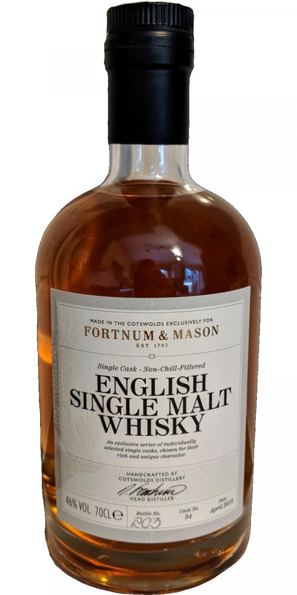 Fortnum & Mason English Single Malt Whisky  Single Cask