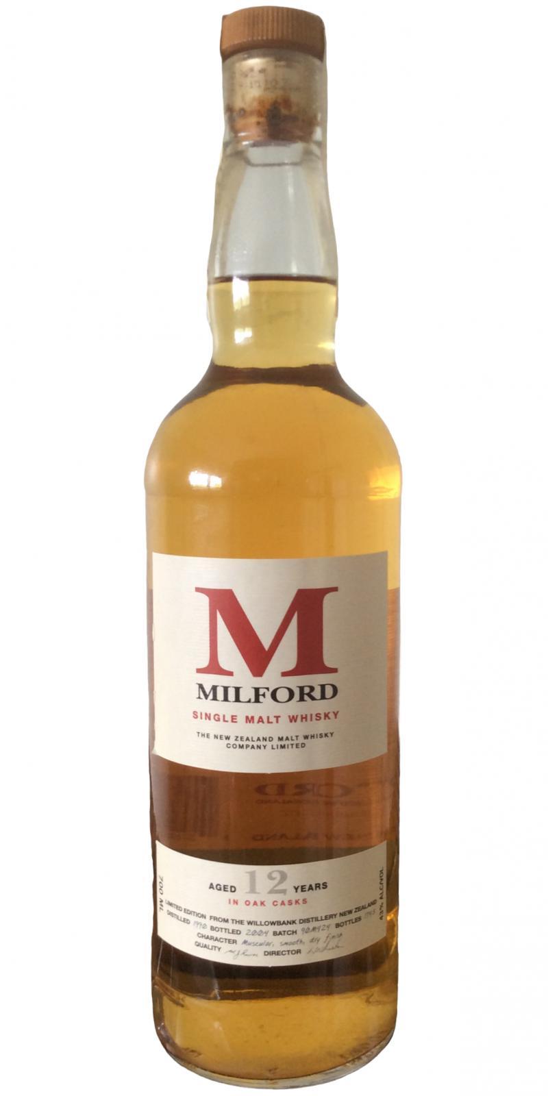 Milford 12-year-old  Limited Edition from the Willowbank Distillery