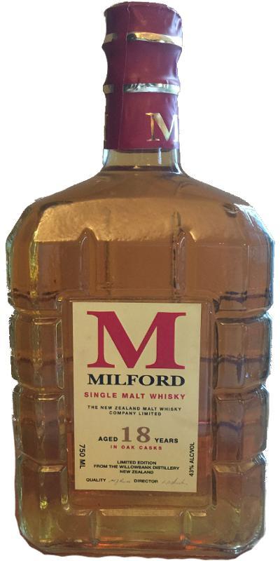 Milford 18-year-old  Limited Edition from the Willowbank Distillery