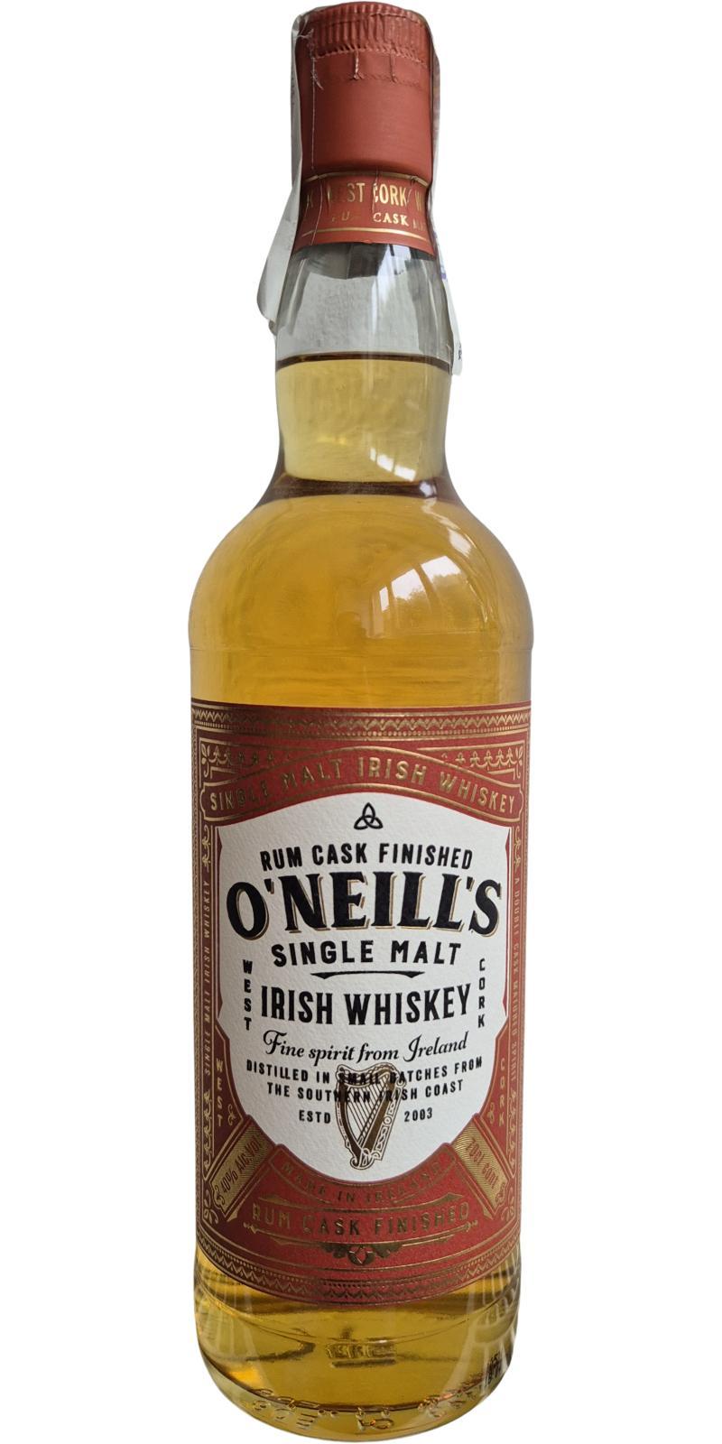 O'Neill's Single Malt Irish Whiskey  Rum Cask Finished