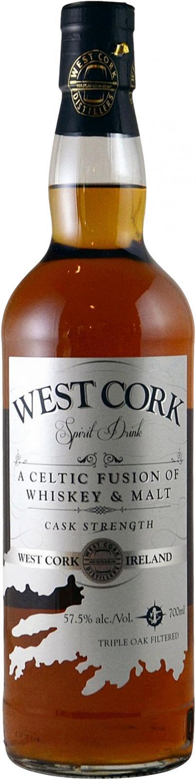 West Cork A Celtic Fusion of Whiskey & Malt  Spirit Drink Cask Strength