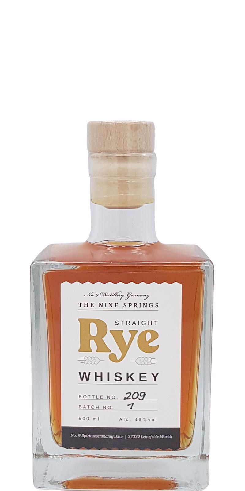The Nine Springs Straight Rye Whiskey