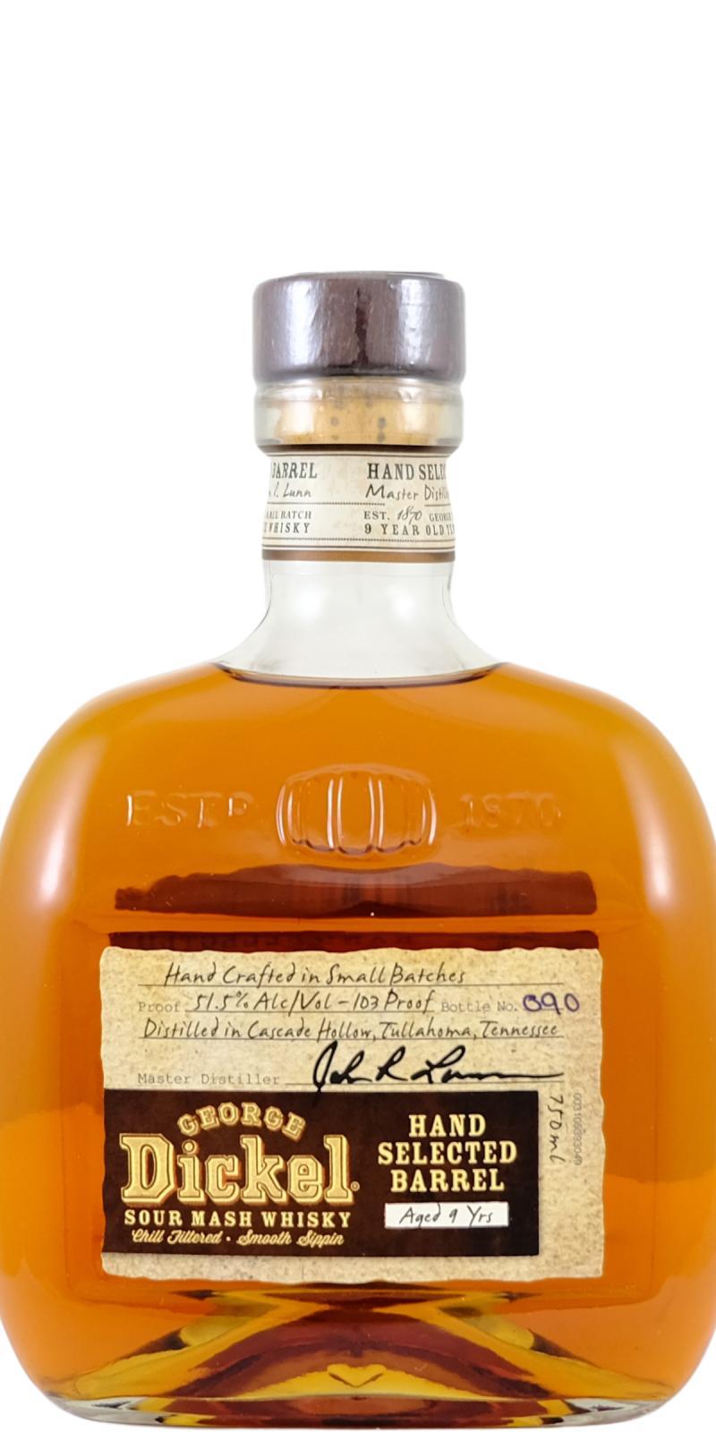 George Dickel 09-year-old  Hand Selected Barrel