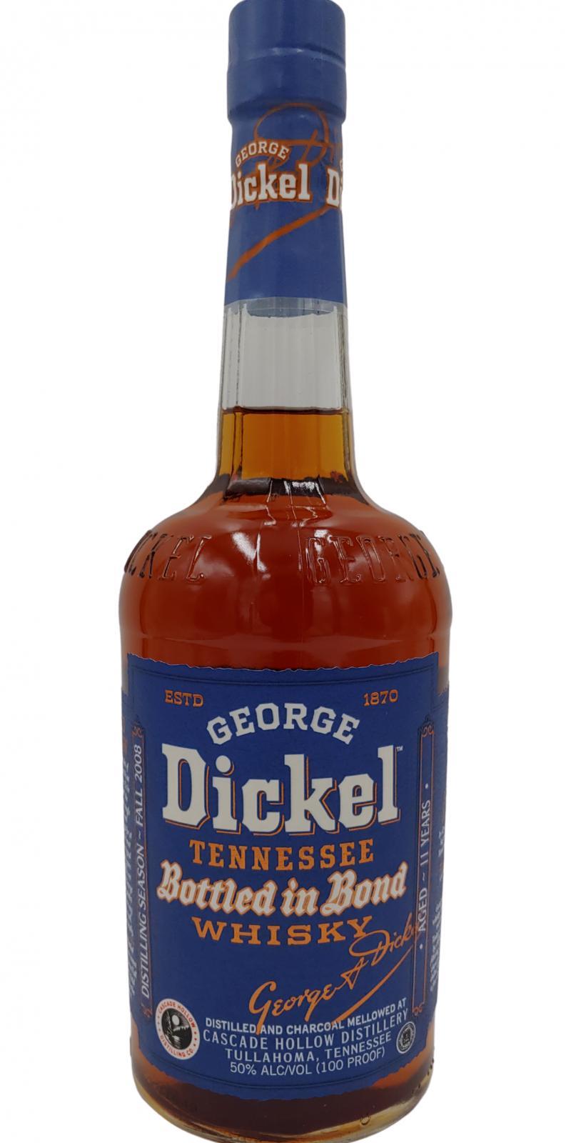 George Dickel 2008  Tennessee Whisky Bottled in Bond